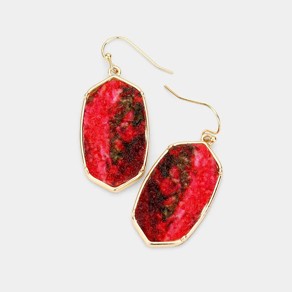 iLLASPARKZ Hexagon Druzy Dangle Earrings