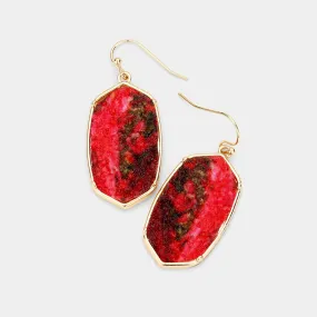 iLLASPARKZ Hexagon Druzy Dangle Earrings