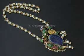 Jadau Kundan Fusion Necklace - Lapis