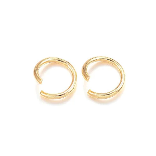 Jump Rings, 304 Stainless Steel, Round, Open, 24K Gold Plated, Golden, 8x1mm