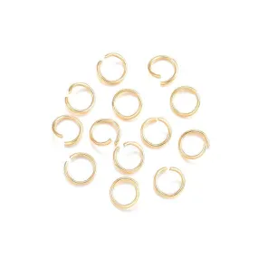 Jump Rings, 304 Stainless Steel, Round, Open, 24K Gold Plated, Golden, 8x1mm