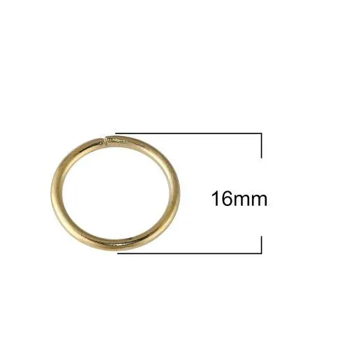 Jump Rings, Iron, Round, Open, Golden 16x1.4mm