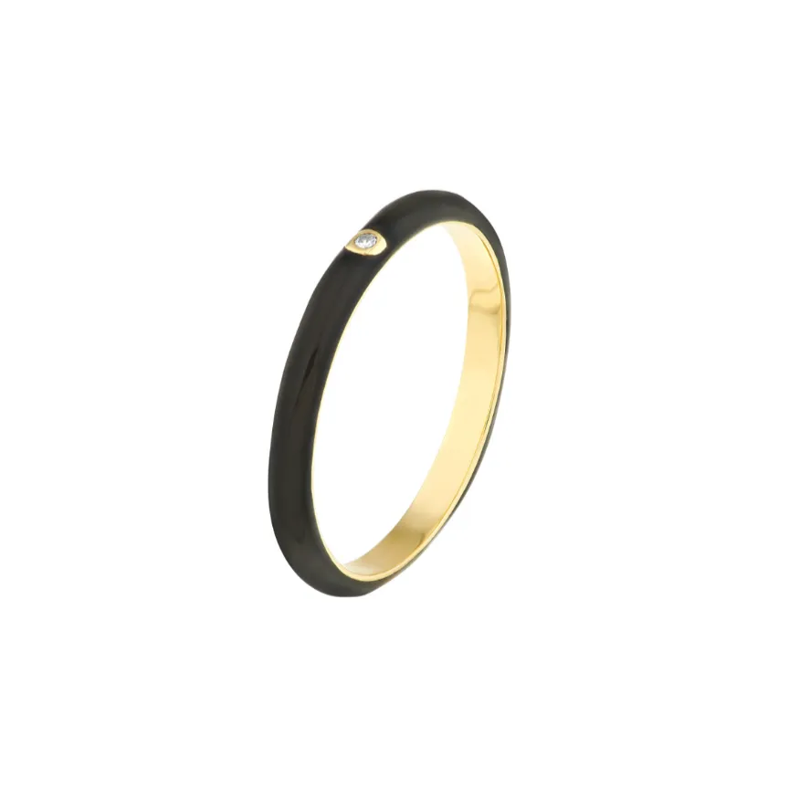 KENDALL 14k GOLD ENAMEL RINGS