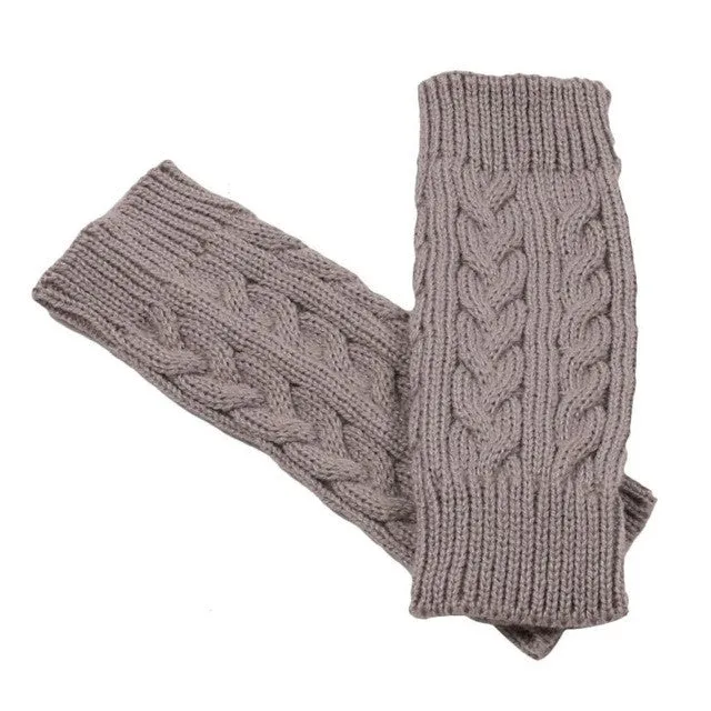 Knitted Gloves Women Fingerless Warm Arm Long Gloves Hand Warmer Winter Gloves Luva Feminina#A11 SM6