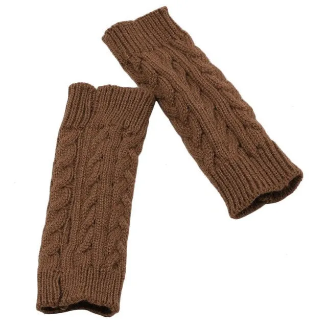 Knitted Gloves Women Fingerless Warm Arm Long Gloves Hand Warmer Winter Gloves Luva Feminina#A11 SM6