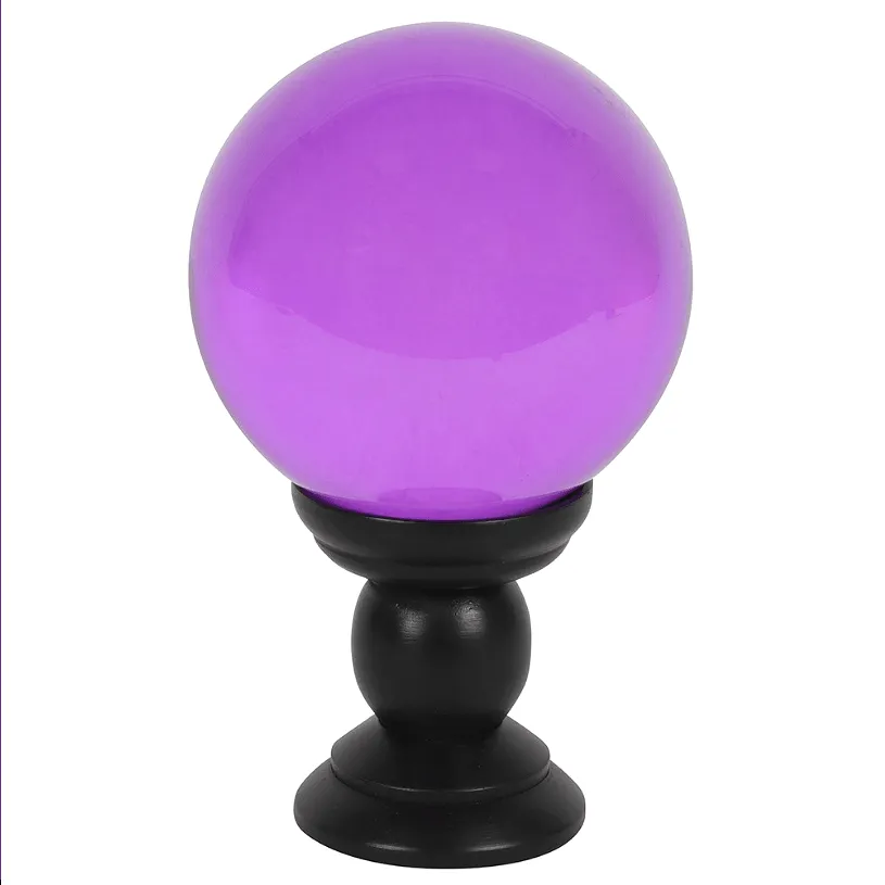 Large Purple Crystal Ball on Stand