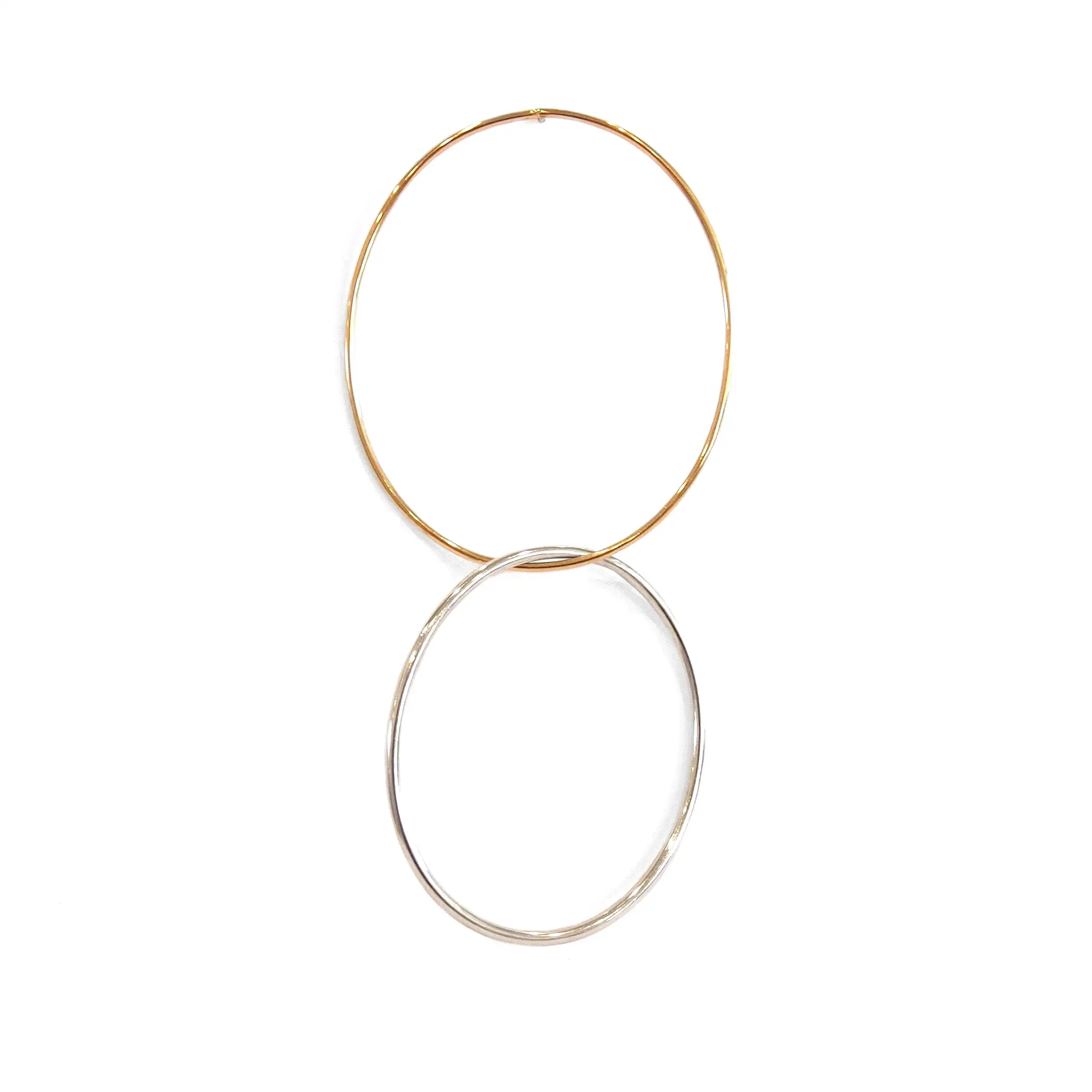 Loop Stud, 9k Gold/Sterling Silver (single)