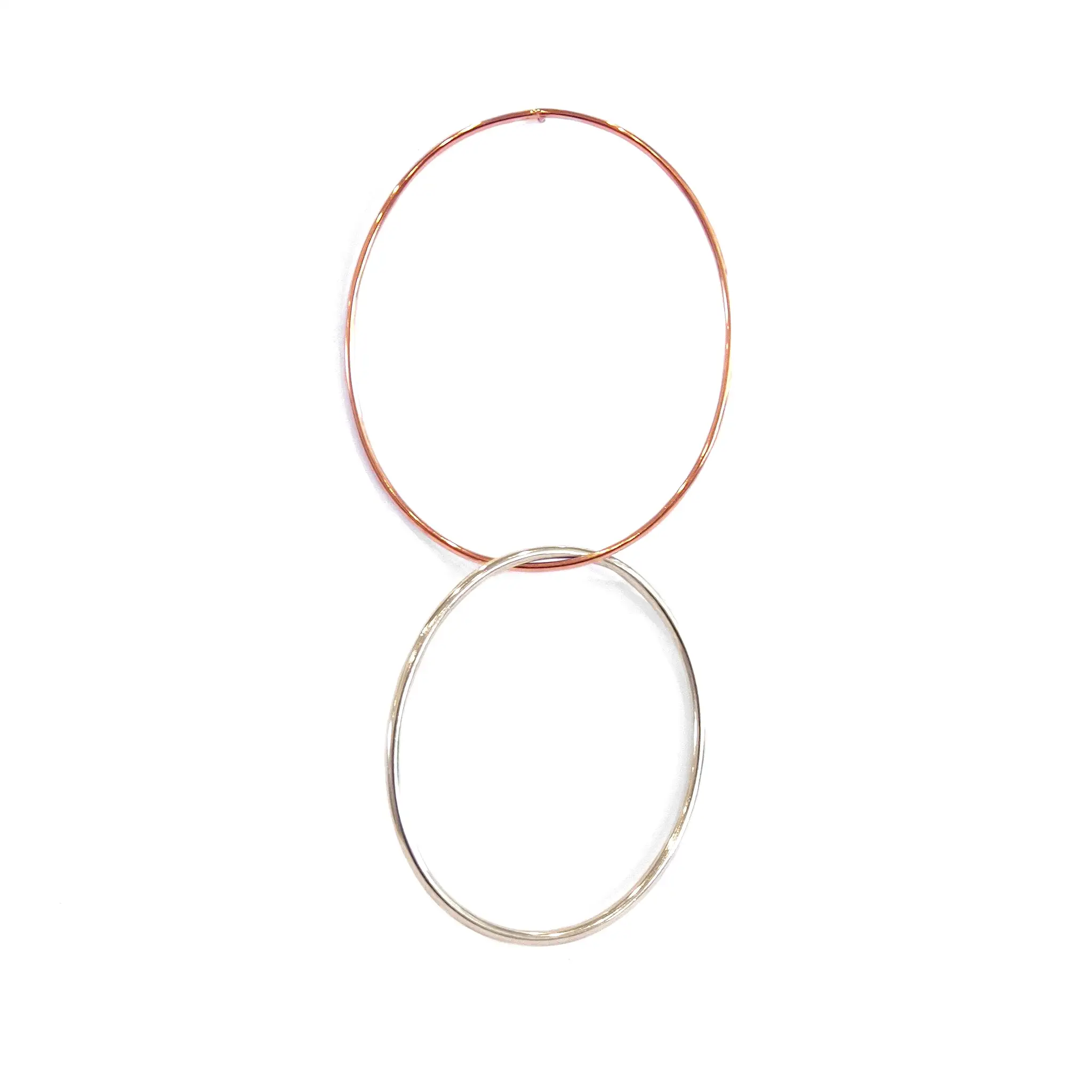 Loop Stud, 9k Rose Gold/Sterling Silver (single)