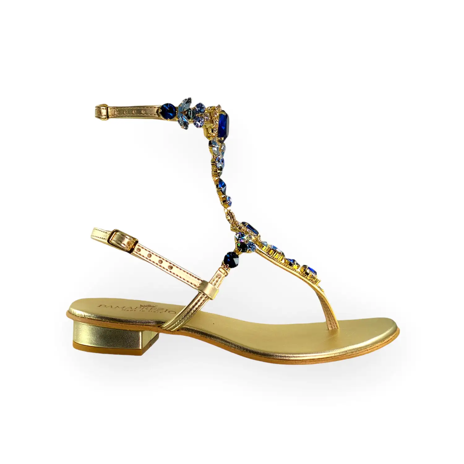 Lucrezia blue-crystal flat jewel sandal