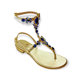 Lucrezia blue-crystal flat jewel sandal