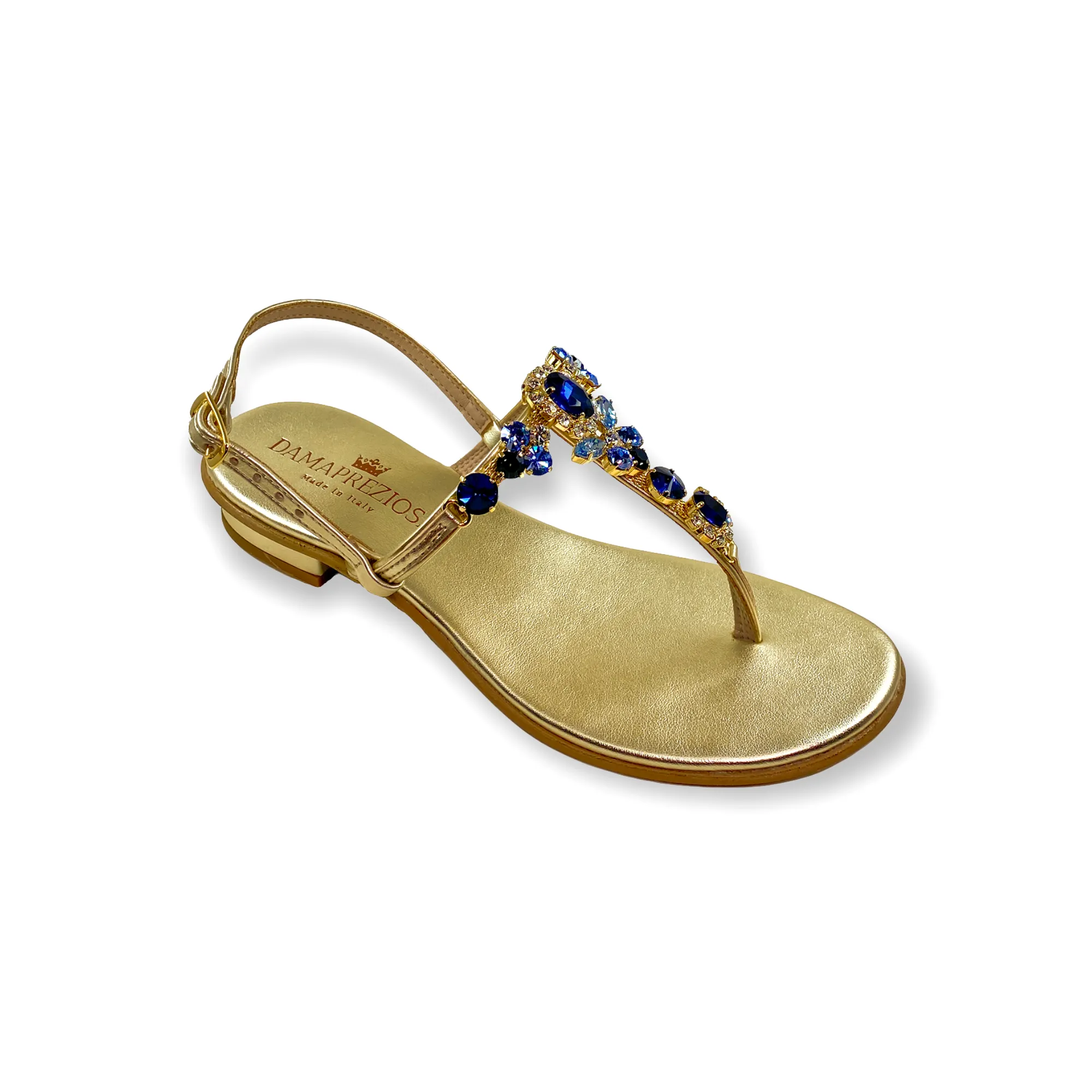 Lucrezia blue-crystal flat jewel sandal