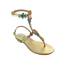 Lucrezia multicolor-crystal flat jewel sandal