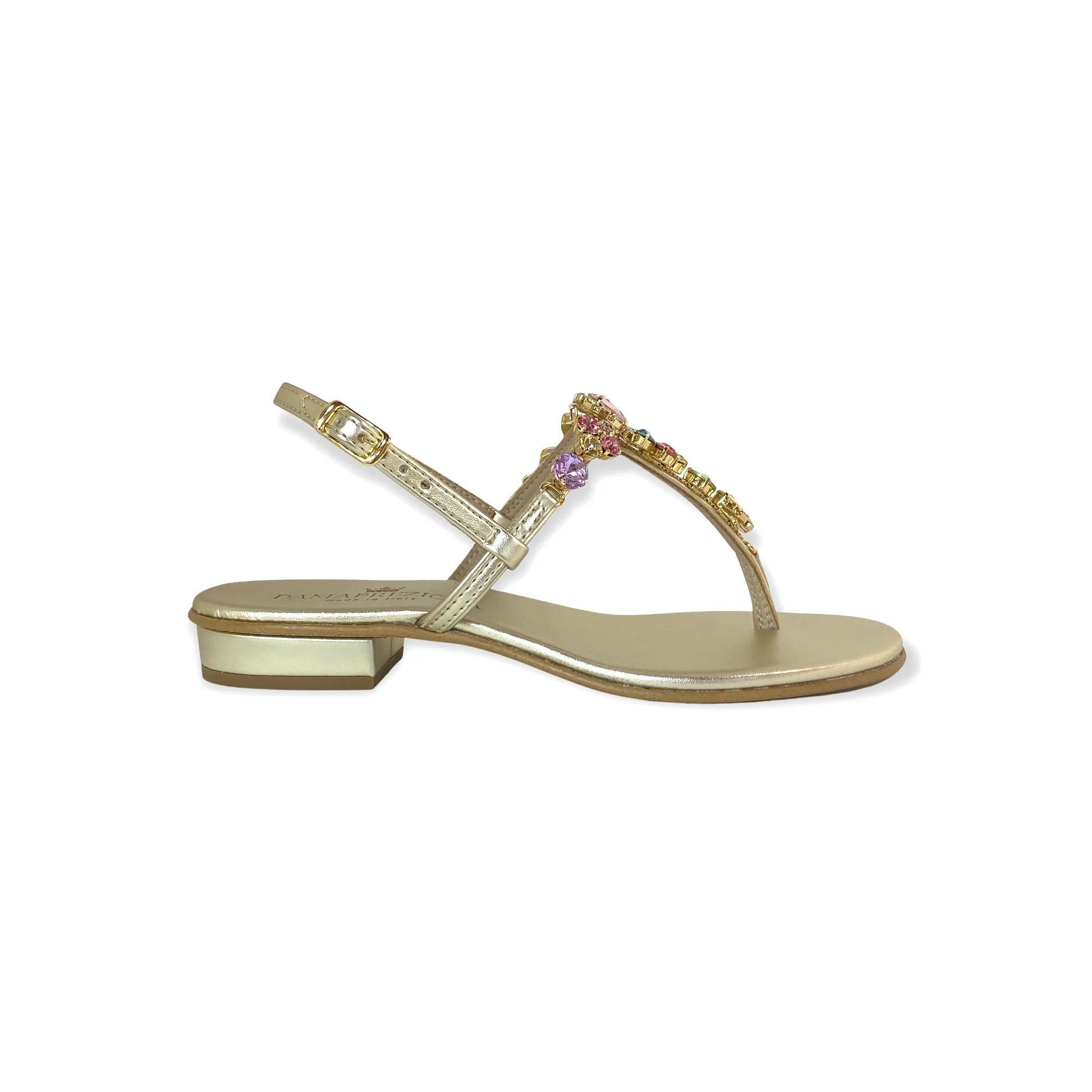 Lucrezia multicolor-crystal flat jewel sandal