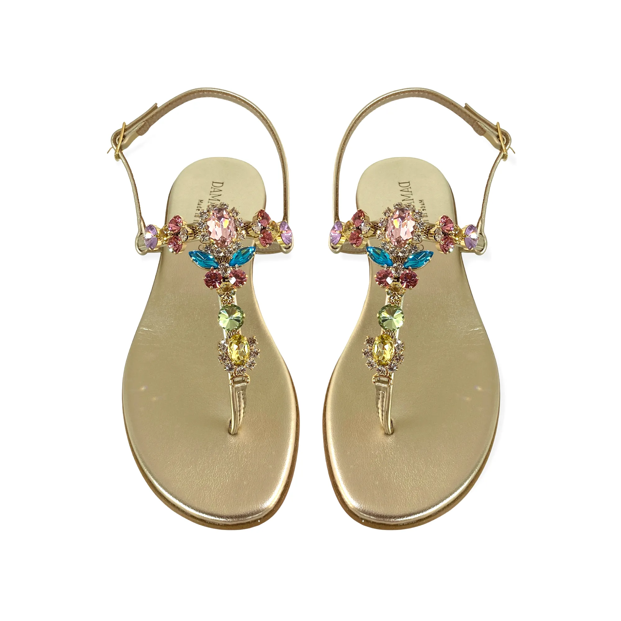 Lucrezia multicolor-crystal flat jewel sandal