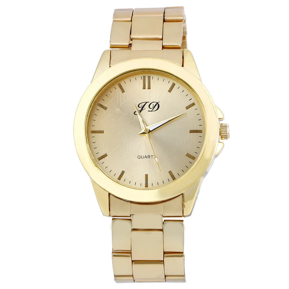 Luxury Men Watch Gold Classic Quartz Watches Sport Casual Clocks Stainless Steel Wristwatch Drop&