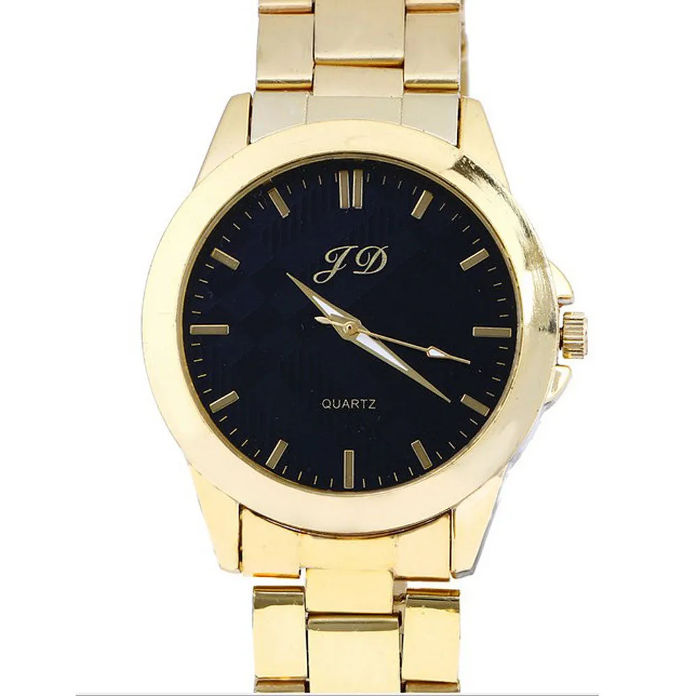 Luxury Men Watch Gold Classic Quartz Watches Sport Casual Clocks Stainless Steel Wristwatch Drop&