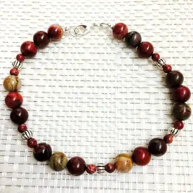 Men's Apple Jasper Beaded Bracelet