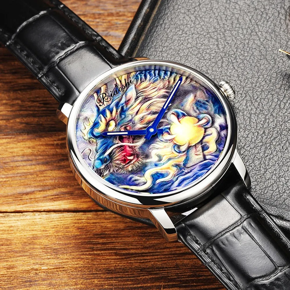 Men's Luxury China Dragon Sapphire Crystal Automatic Mechanical Watches