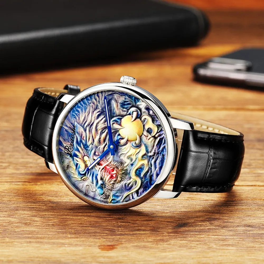 Men's Luxury China Dragon Sapphire Crystal Automatic Mechanical Watches