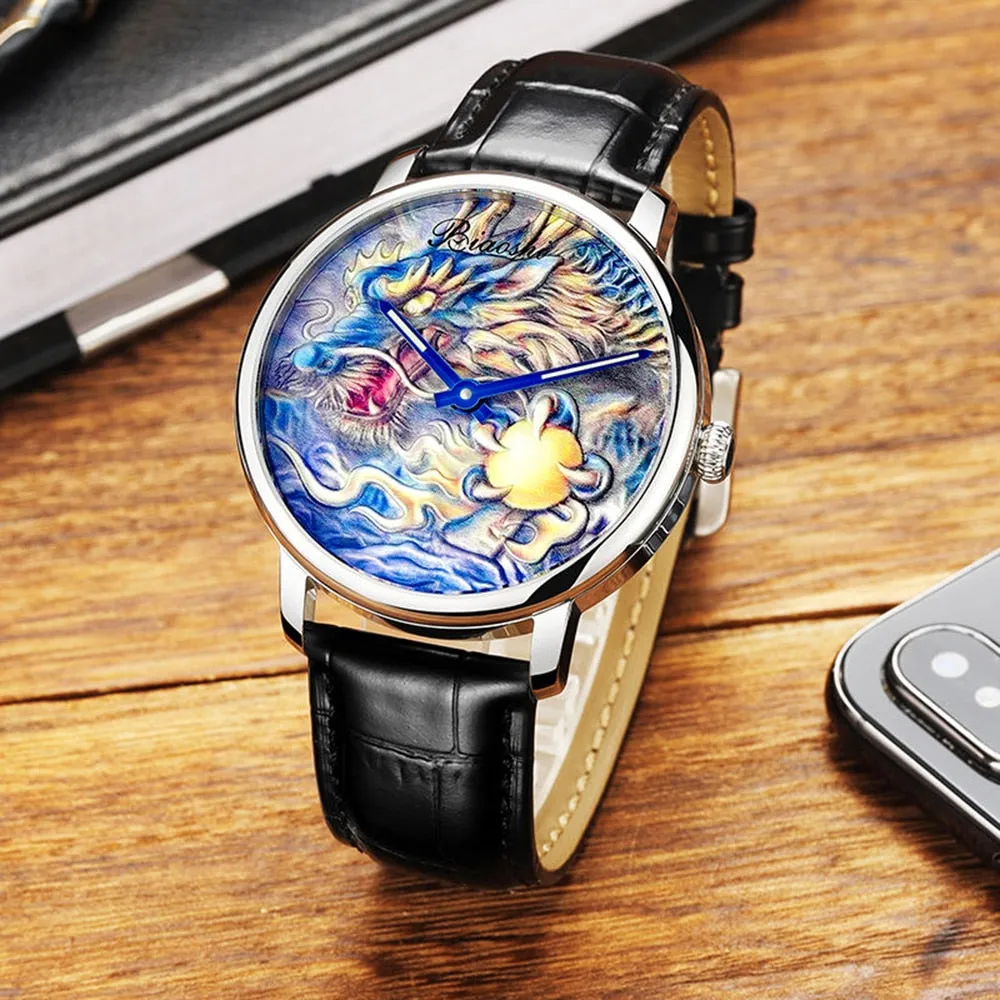 Men's Luxury China Dragon Sapphire Crystal Automatic Mechanical Watches