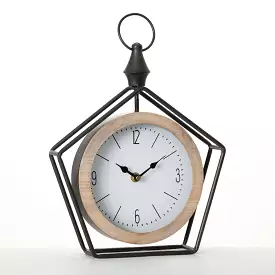 Metal Pentagon Desk Clock