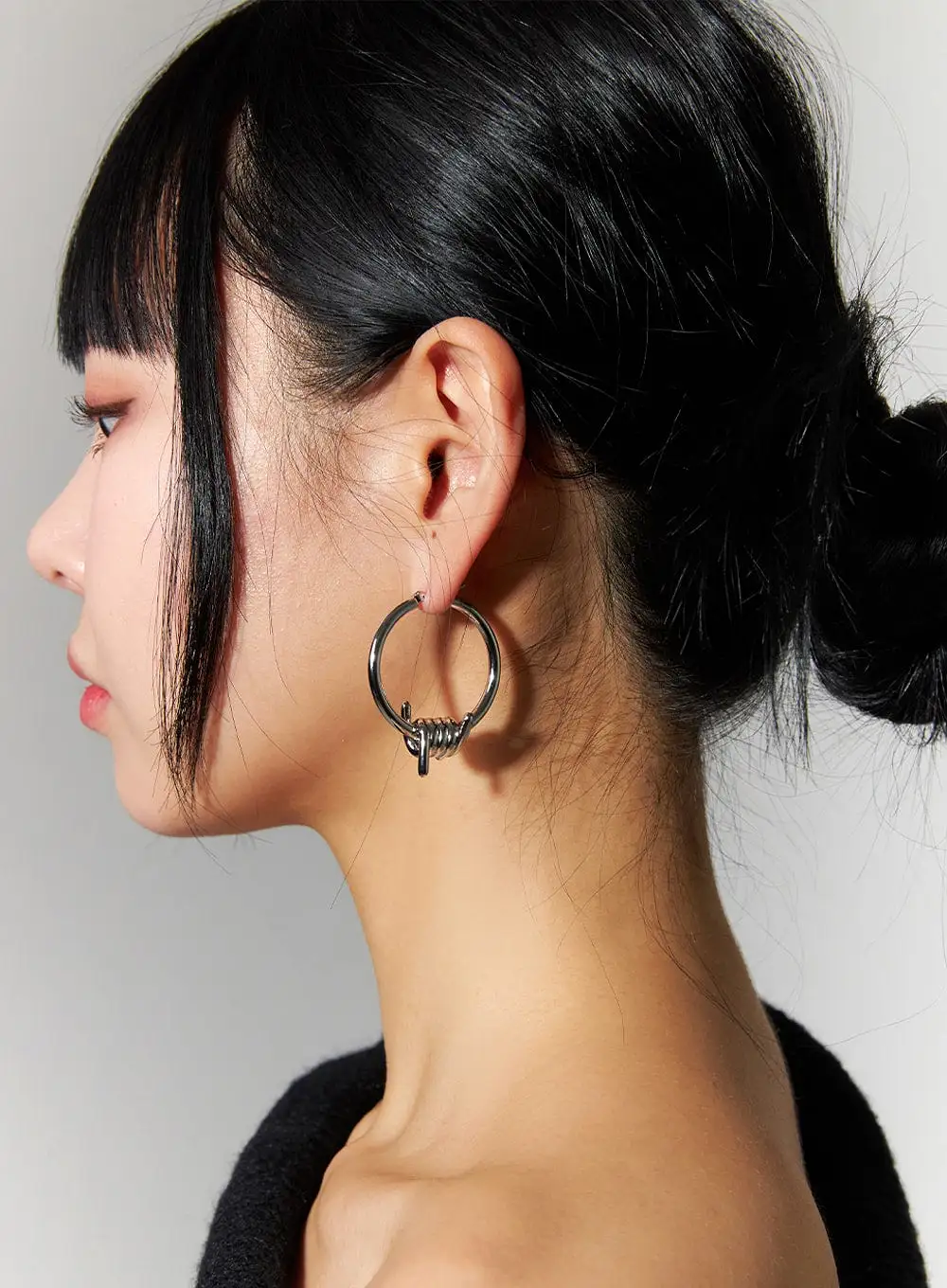 Metal Twist Hoop Earrings IJ419