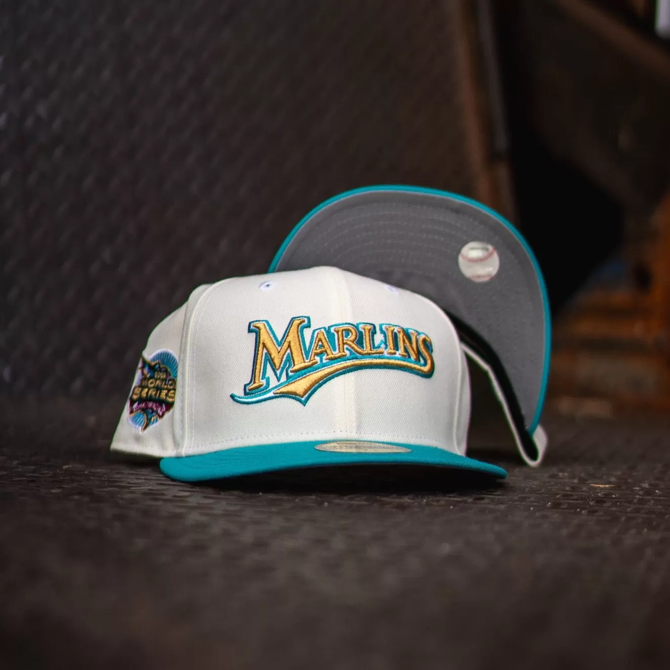 New Era Florida Marlins 2003 WS Grey UV (Off White/Teal)