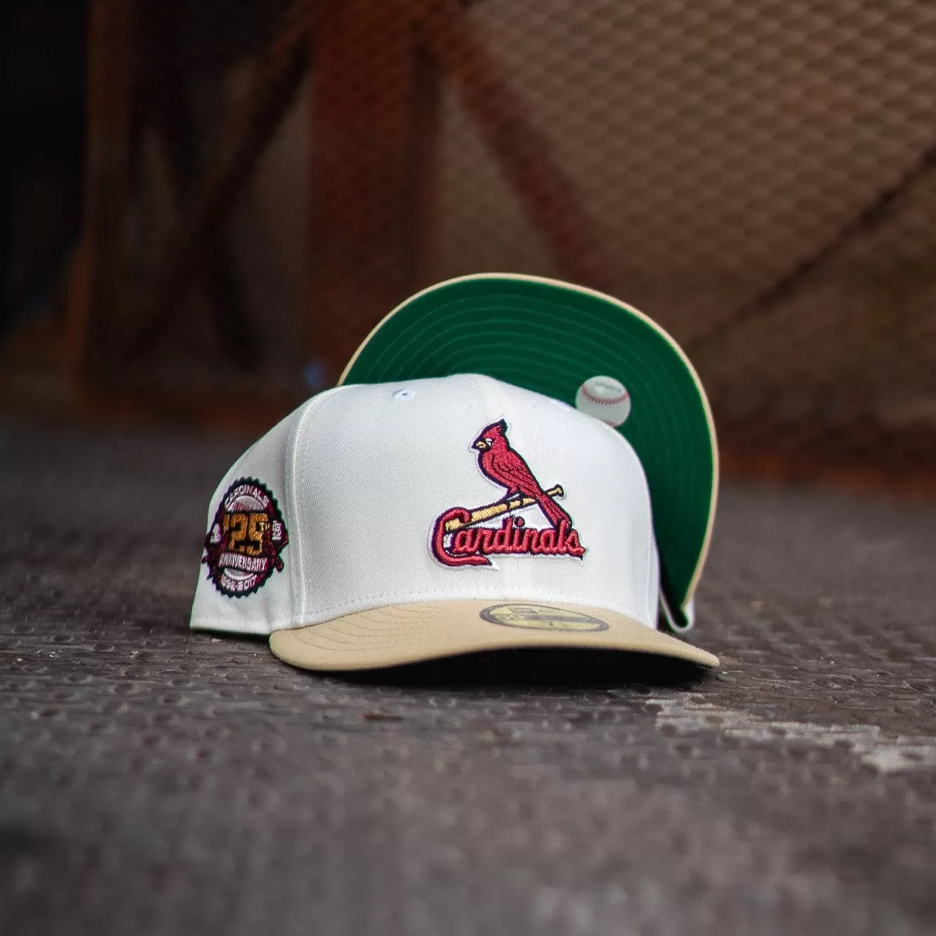 NEW ERA ST LOUIS CARDINALS 125TH ANNIVERSARY GREEN UV (OFF WHITE/CREA