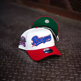 New Era Texas Rangers Final Season 9FORTY A-Frame Snapback (Off White/Red)