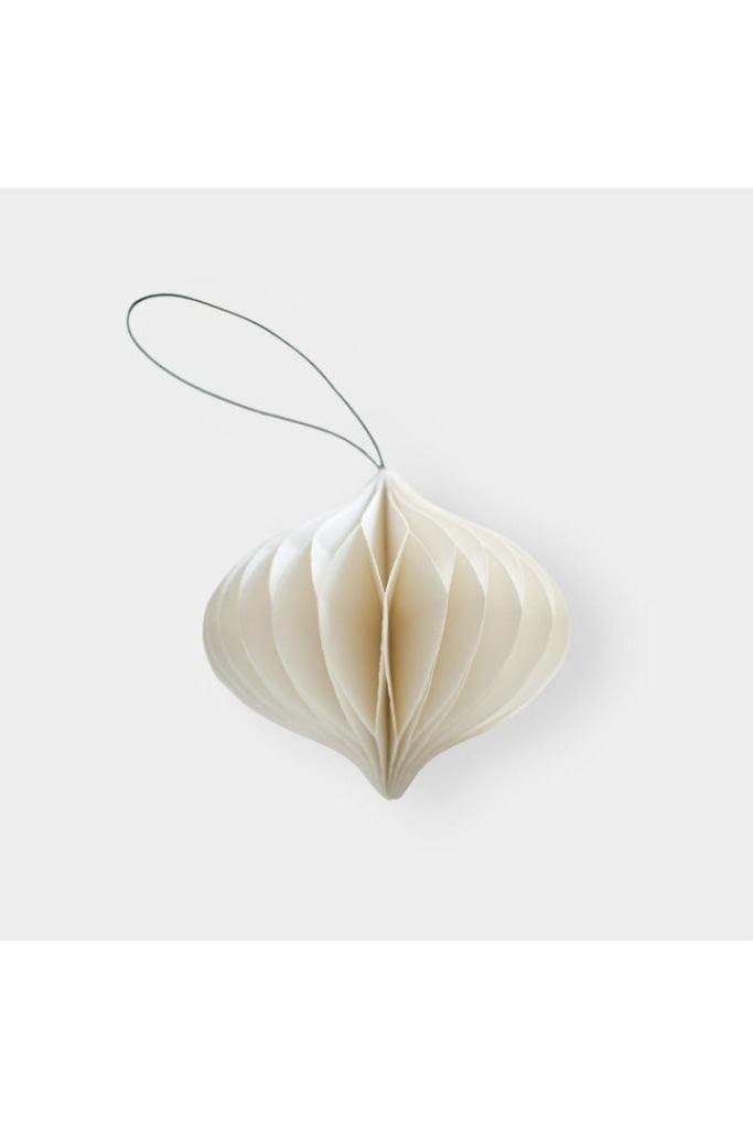 Nordic Rooms - Christmas Ornament - Paper Jewel - 8.5cm - Off White