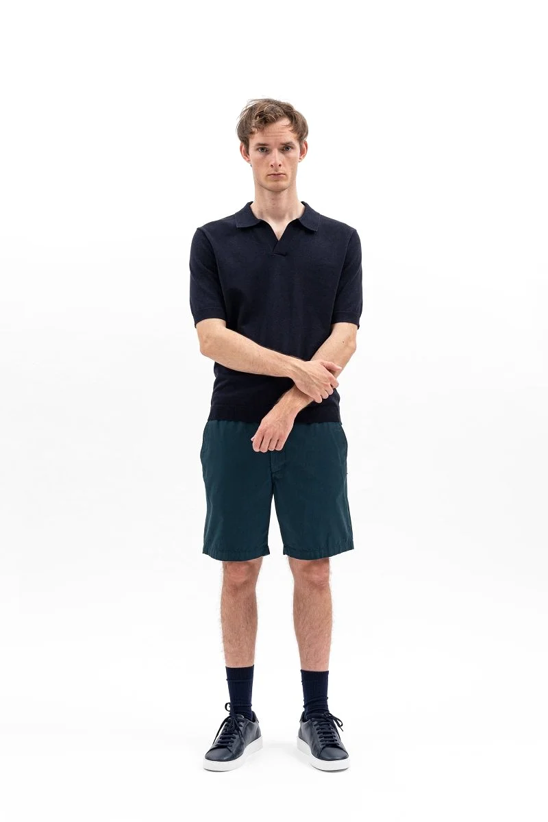 Norse Leif Linen Polo Dark Navy