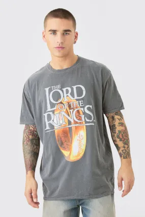 Oversized Lord Of The Rings Wash License T-shirt