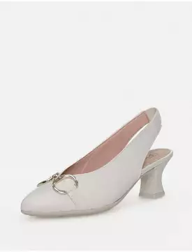 Pitillos Off White Slingback Heel