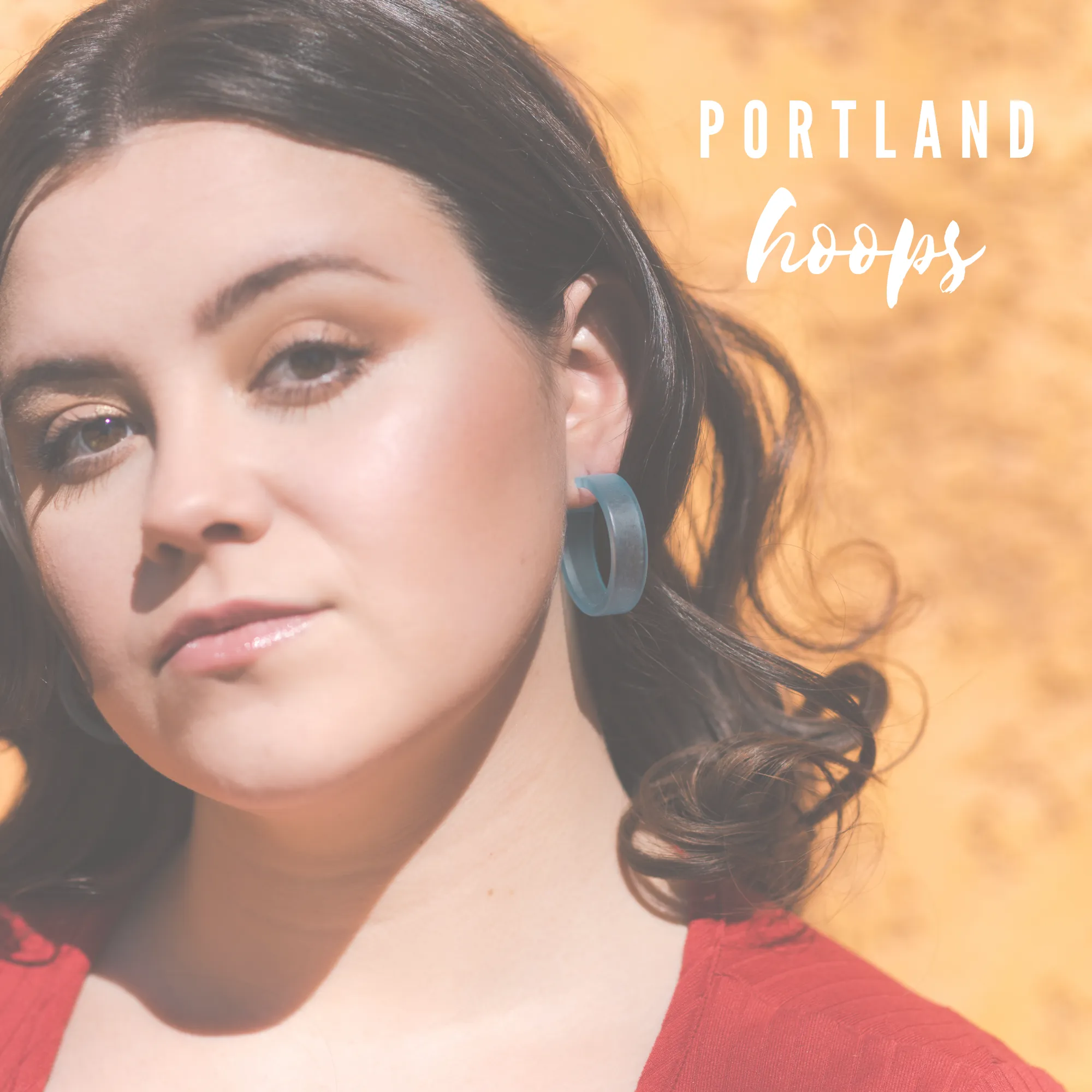 Portland Frosted Lucite Hoop Earrings