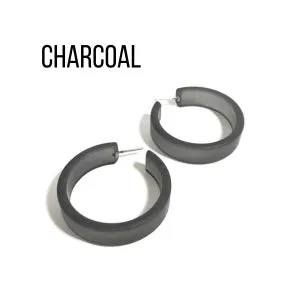 Portland Frosted Lucite Hoop Earrings