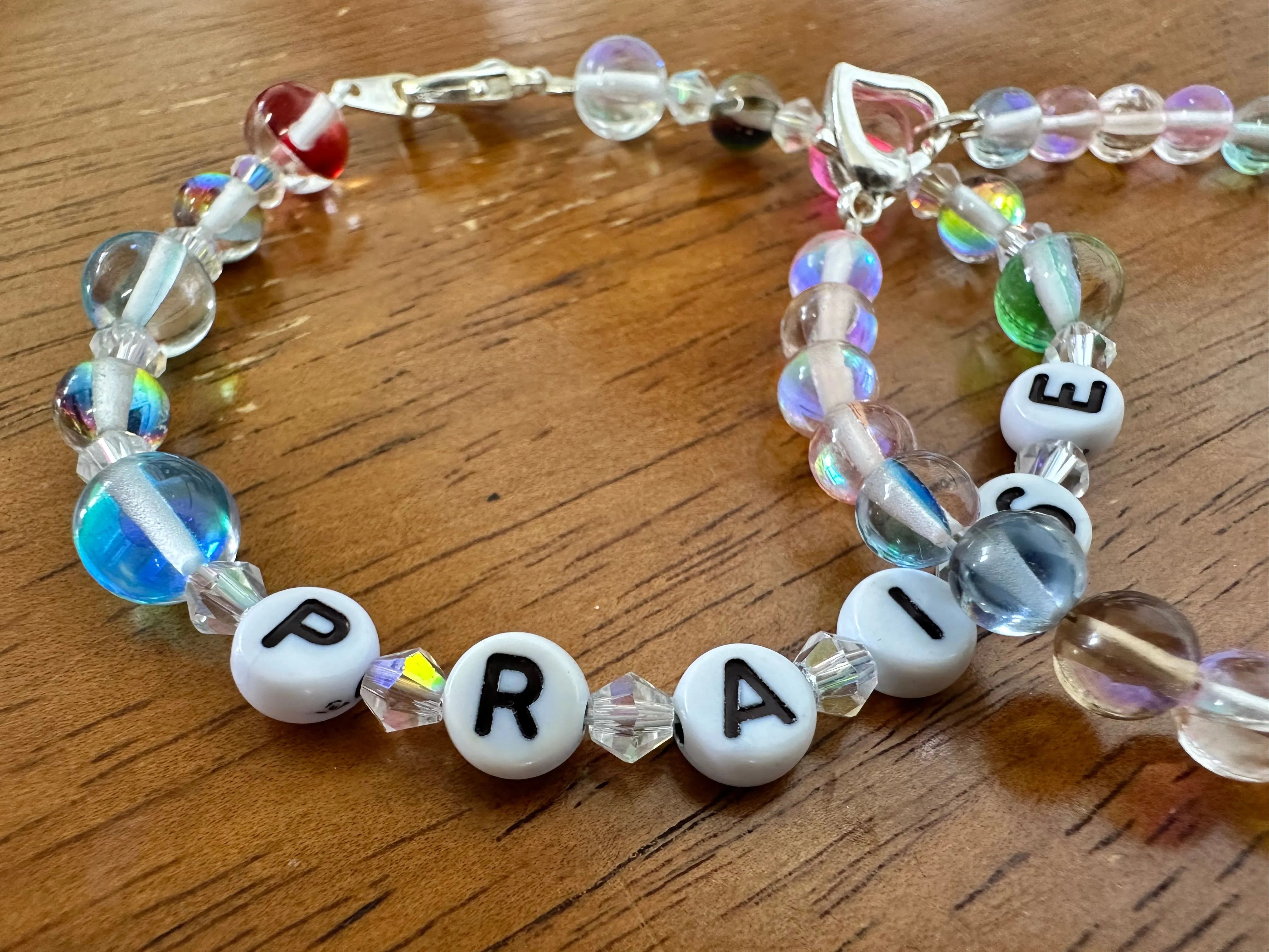 Praise Swarovski Crystal and Letter Bracelet