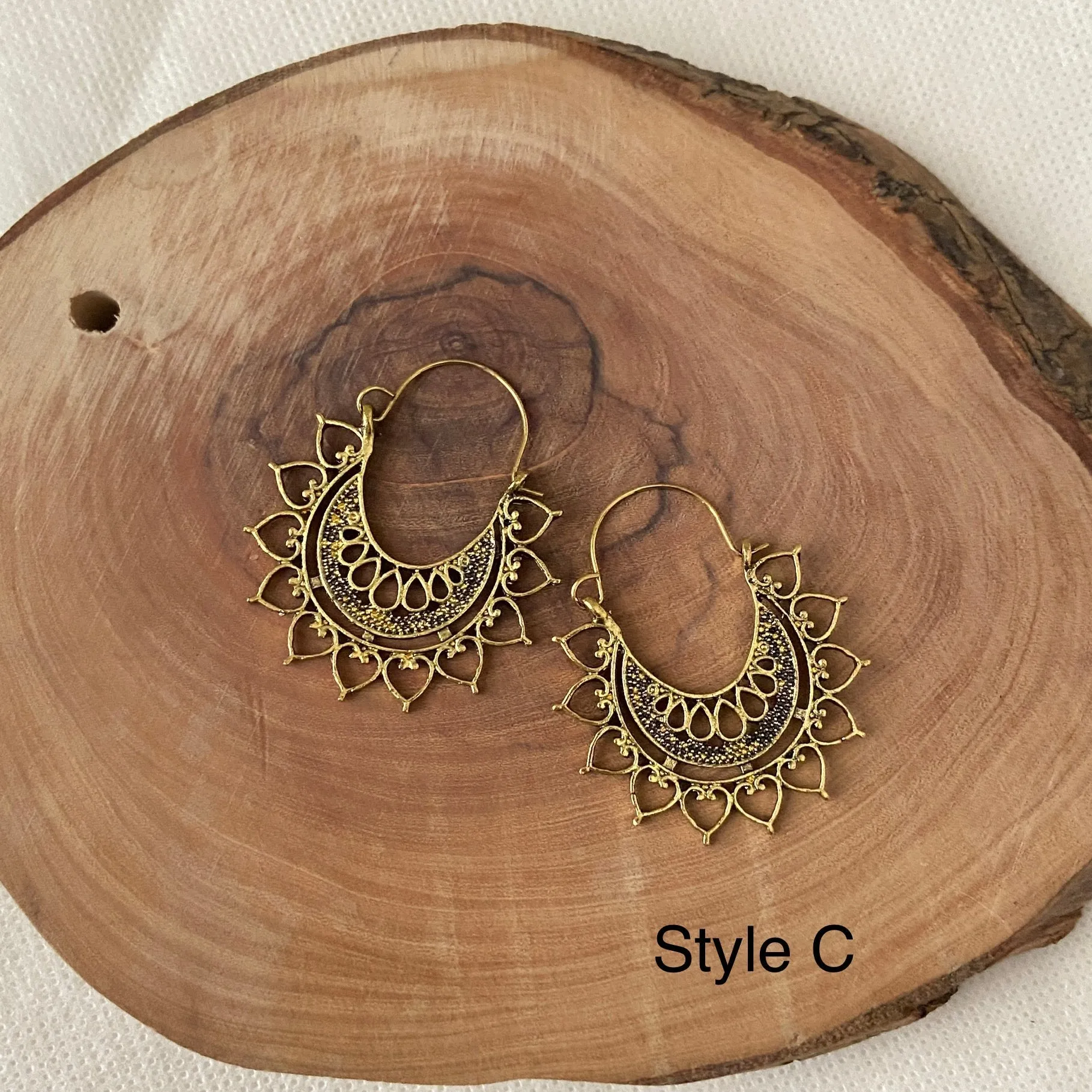 Priya Vintage Metal Earrings - 3 Styles - LAST CHANCE