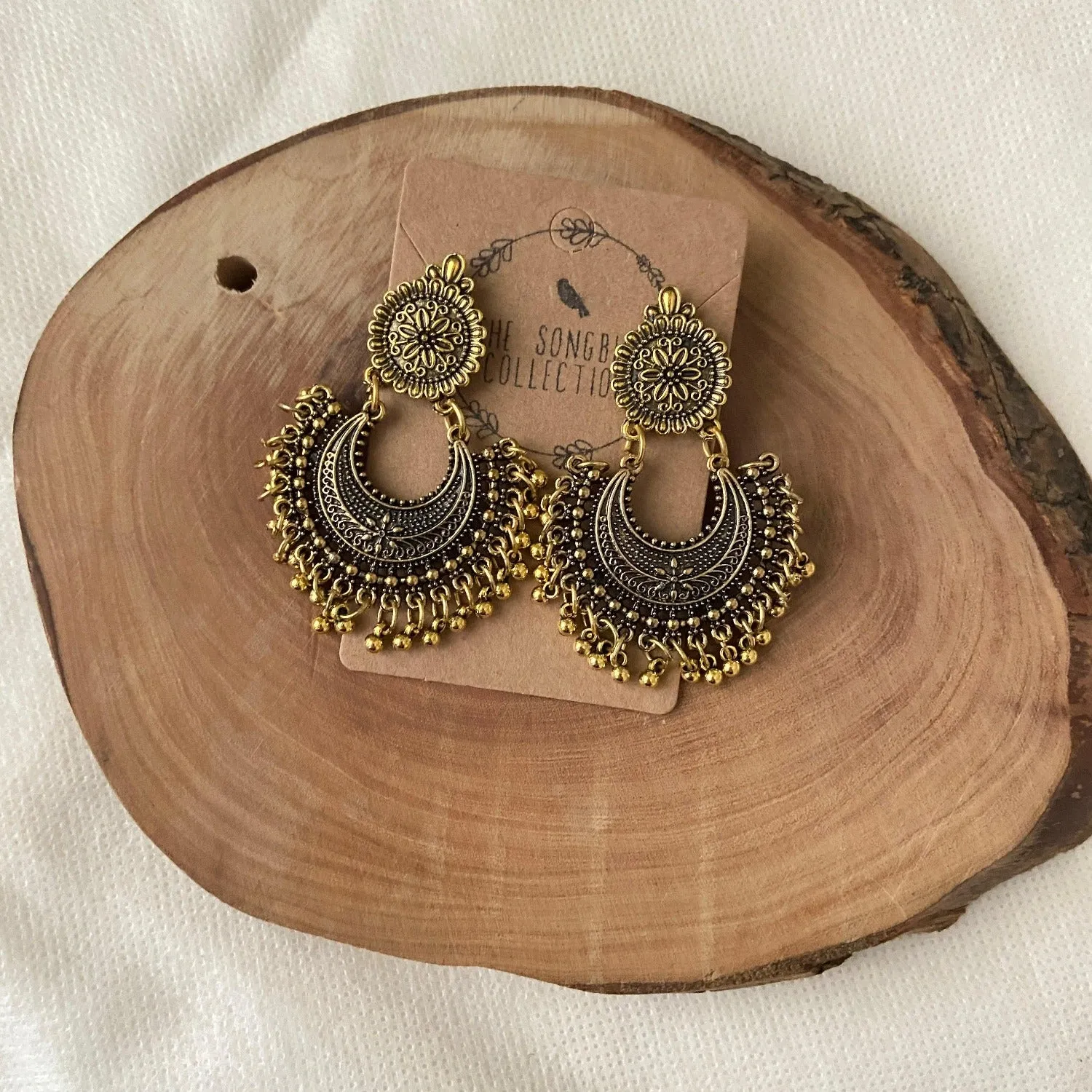 Priya Vintage Metal Earrings - 3 Styles - LAST CHANCE