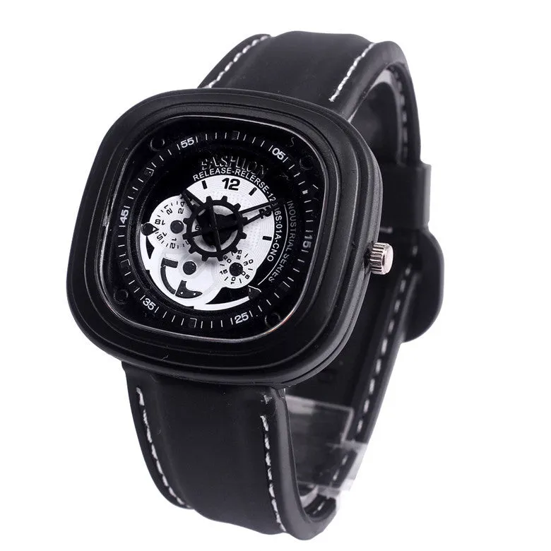 Quality Watches Rubber Band Square Quartz Casual Sports Wrist Watch Relogio Masculino Feida