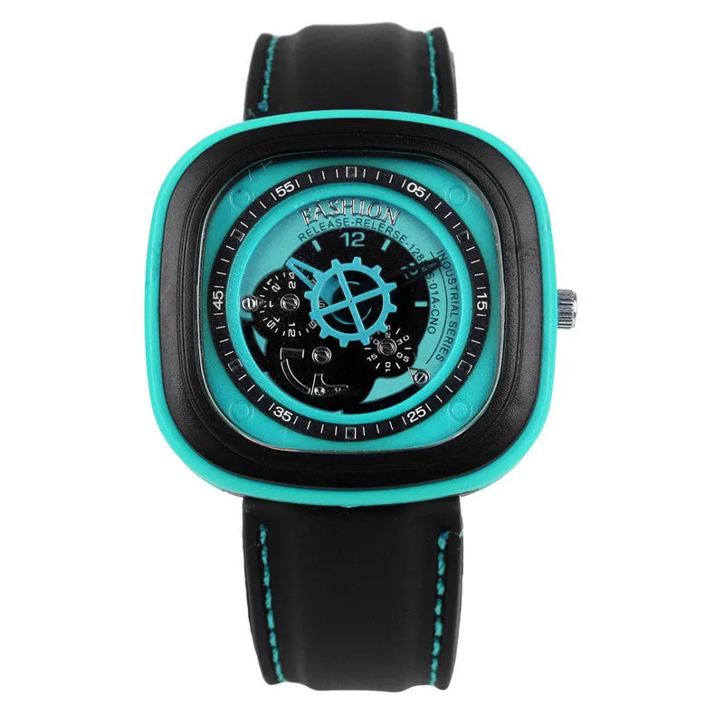 Quality Watches Rubber Band Square Quartz Casual Sports Wrist Watch Relogio Masculino Feida