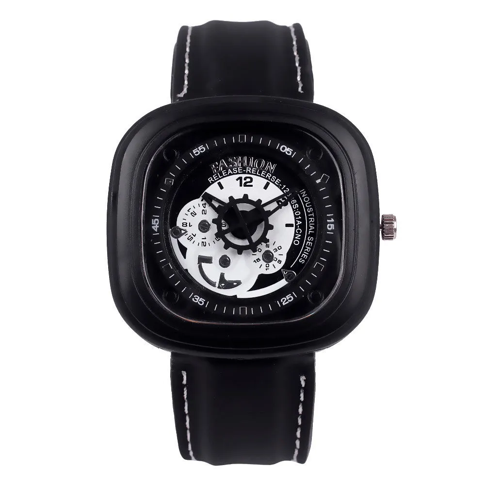 Quality Watches Rubber Band Square Quartz Casual Sports Wrist Watch Relogio Masculino Feida