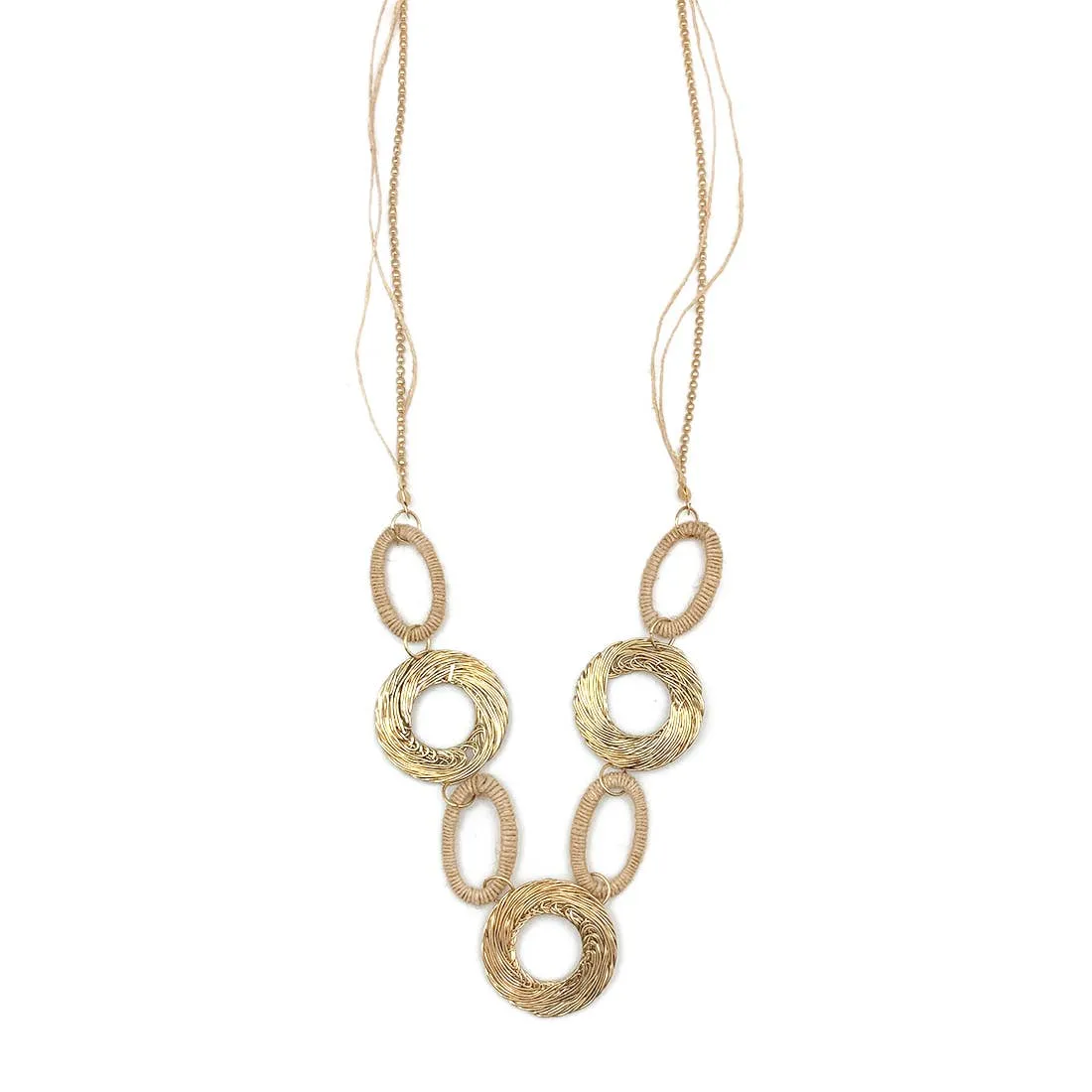 Sachi Bohemian Neutrals Collection Necklace - Rings & Ovals