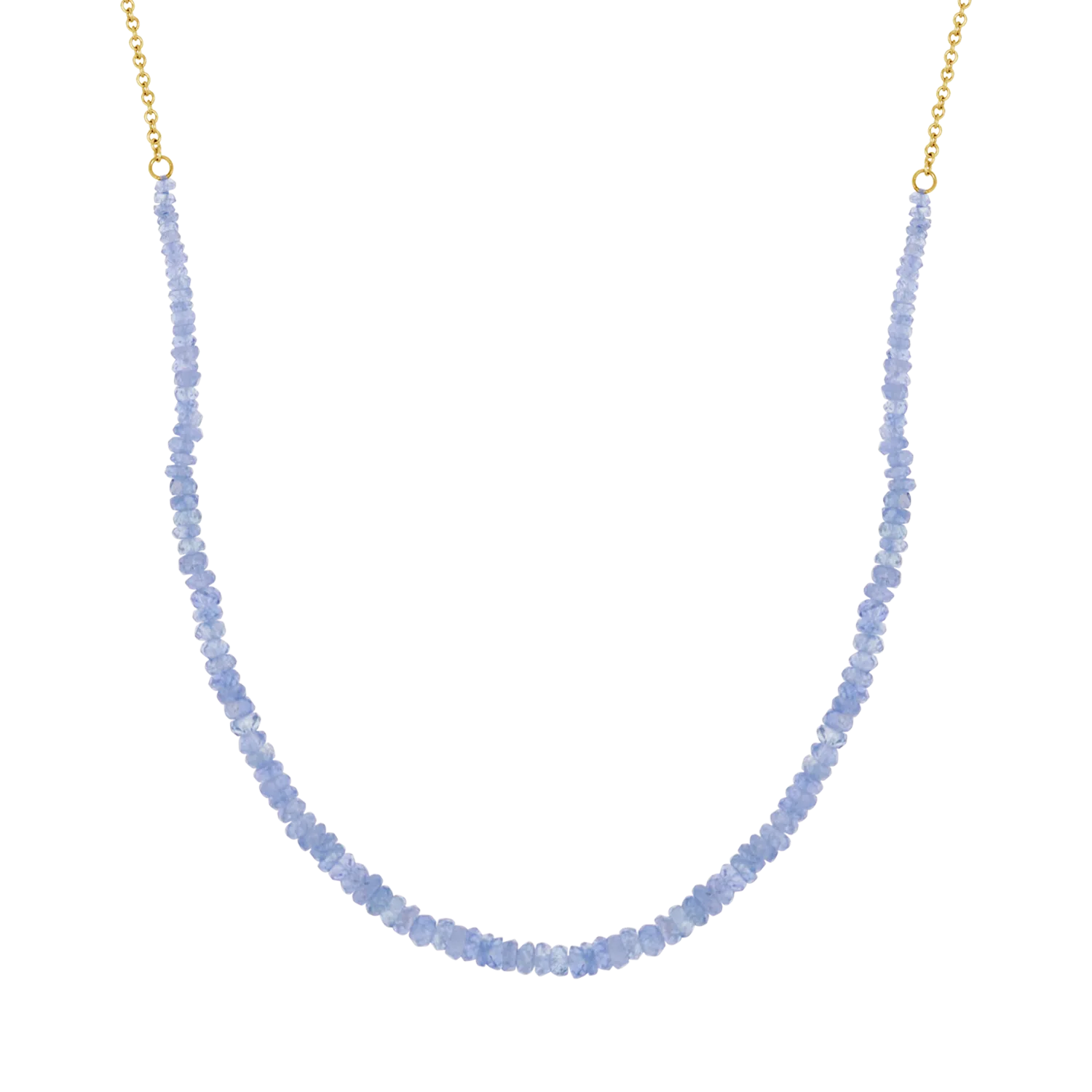 Sapphire and Gold Bead Strand Necklace