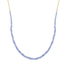 Sapphire and Gold Bead Strand Necklace