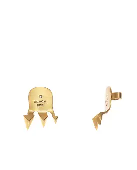 Shark Reverse Earring, Matte Gold