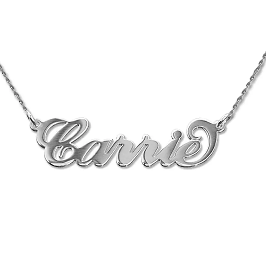 Small 14K Gold Carrie Style Name Necklace