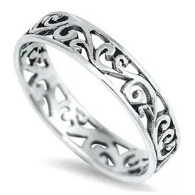 Sterling Silver Cut Out Wave Ring