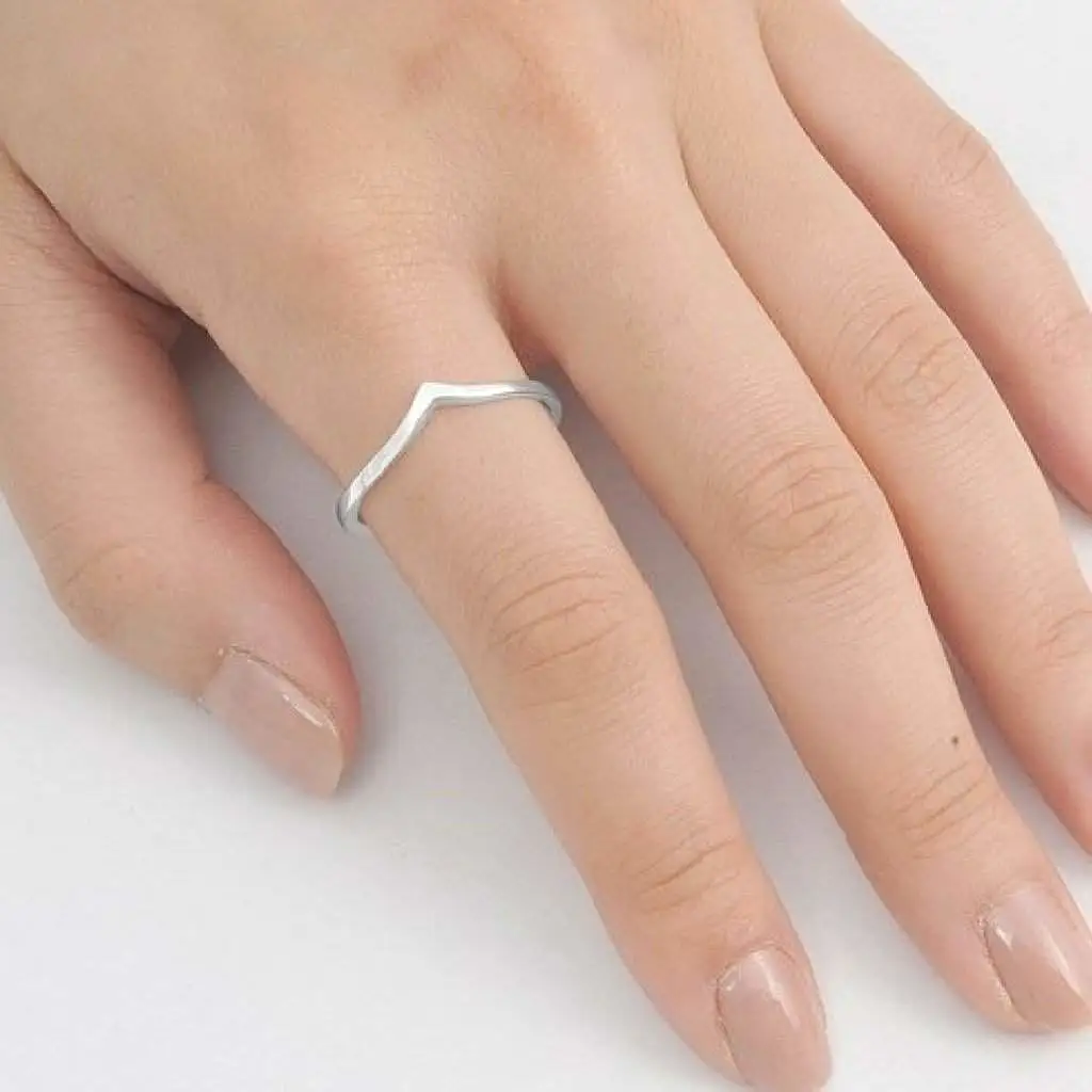 Sterling Silver V Shaped Ring