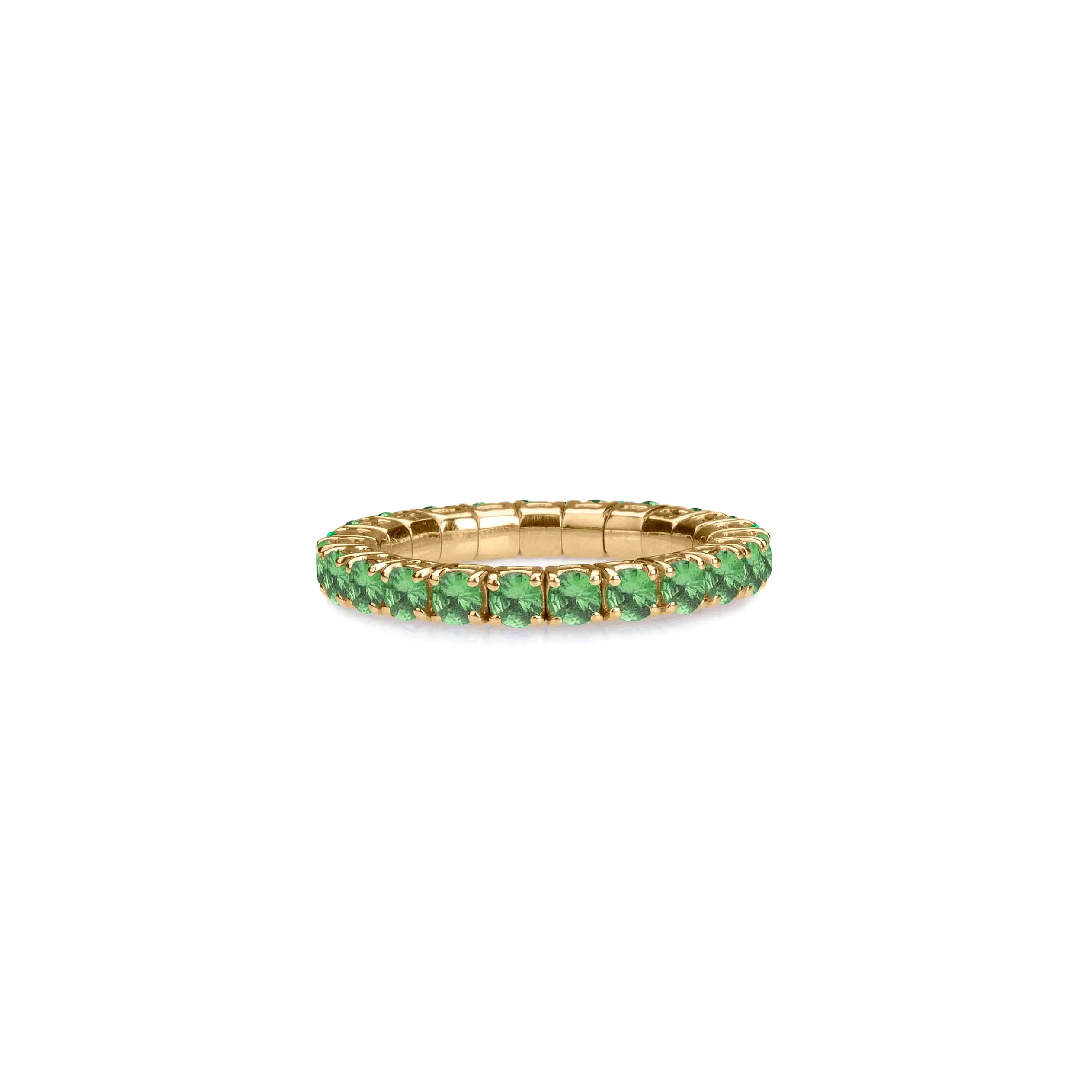 Stretch & Stack Green Tsavorite Eternity Rings, .6-3.0 Carats