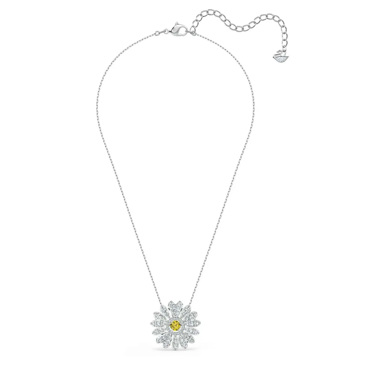 Swarovski Crystal Eternal Flower Pendant, Yellow, Rhodium Plated -5512660